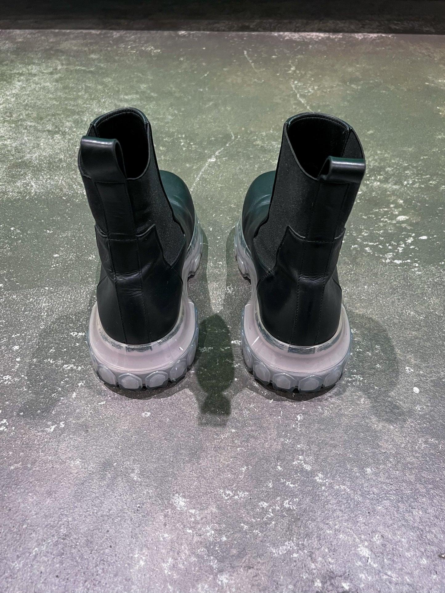 Rick Owens Bozo Tractor Beetle Boots Clear Sole